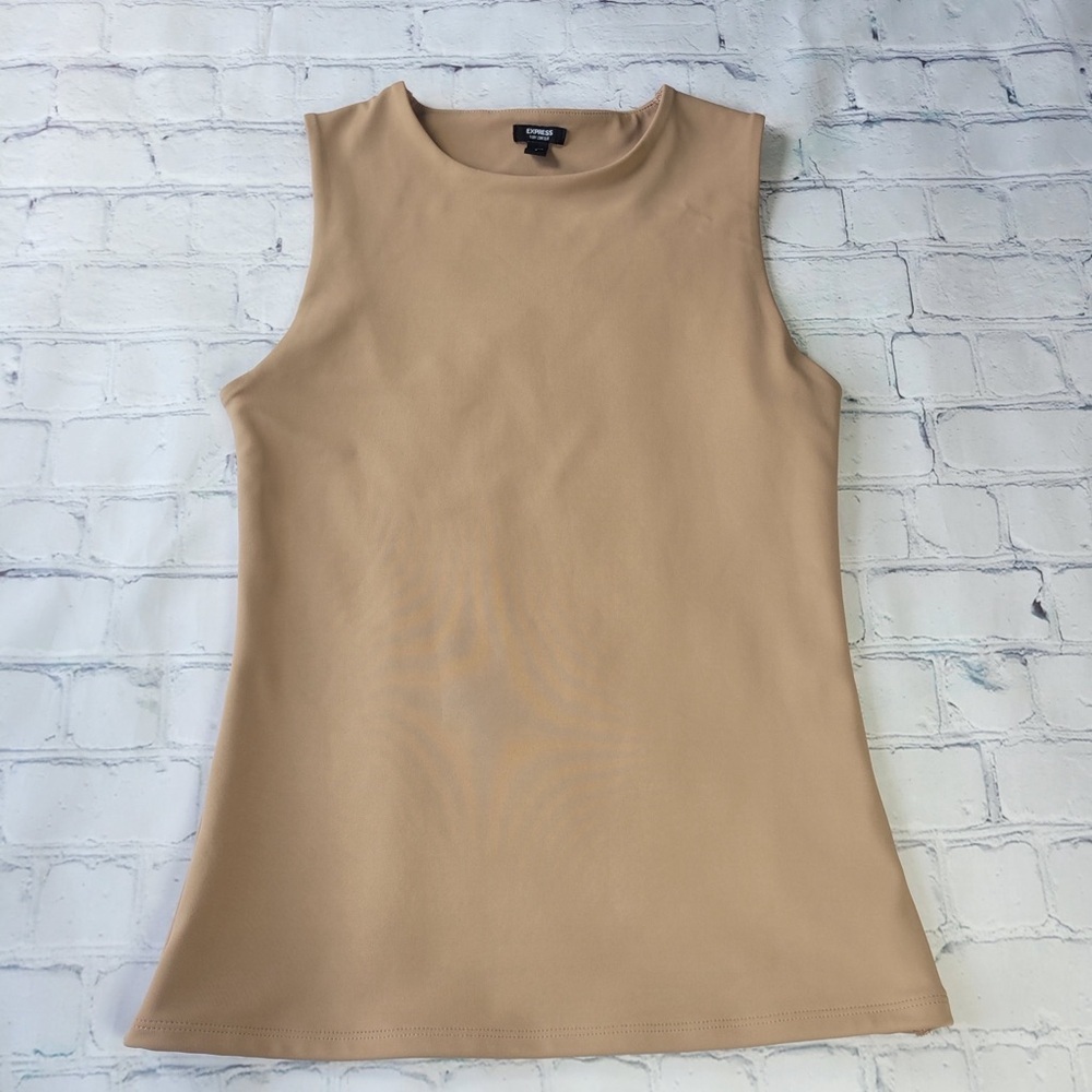 ✅ Express Body Contour Neutral Tank Top in Beige size S - Picture 2 of 9